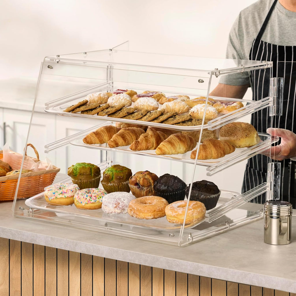 3-Tier Pastry Display Case, Acrylic Medium
