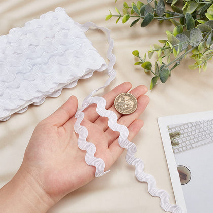 11 Yards 10mm/0.4“ Polyester Rick Rack Trim Wave Bending Fringe Trimming Ribbon Polypropylene Fiber Ribbons Apparel