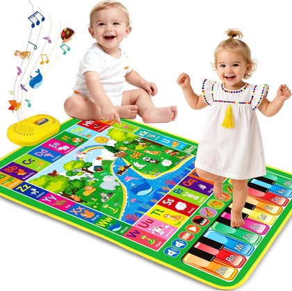 Baby Toys for 1 Year Old Gifts: 3 in 1 Alphabet Animal Piano Music Play Mat | Toddler Toys Age 1-3 Musical Toy 12-18