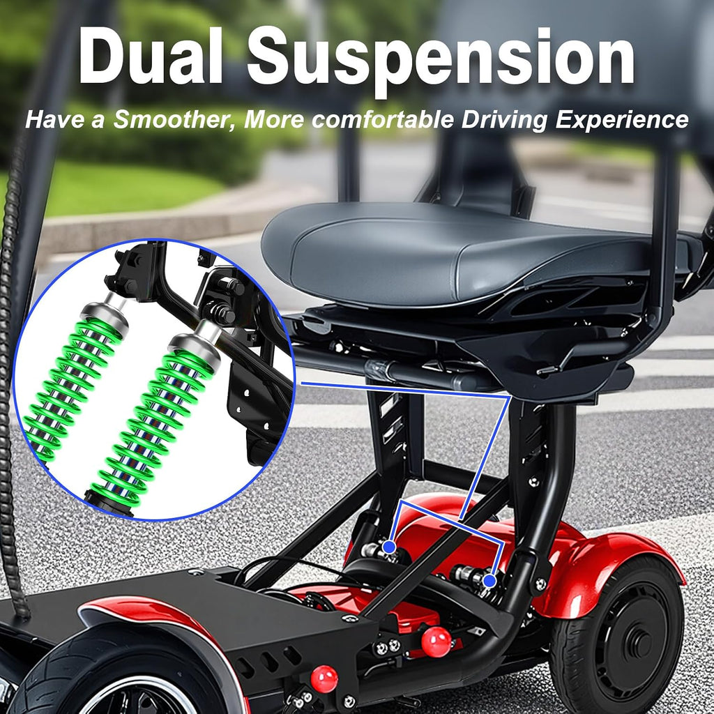 Mobility Scooters for Seniors & Adults– 4 Wheel Foldable Portable Electric Scooter, 500W Dual Motor, 30-Mile Range