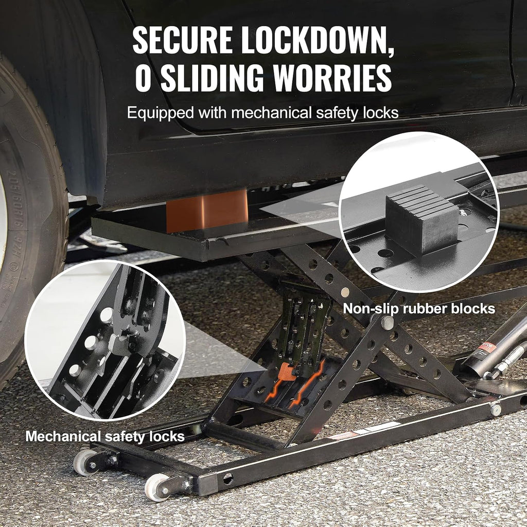 Portable Car Lift - 7,000 LBS Capacity, 26.8" Max. Height, Heavy-Duty Carbon Steel Truck Lift with 120V Power Unit