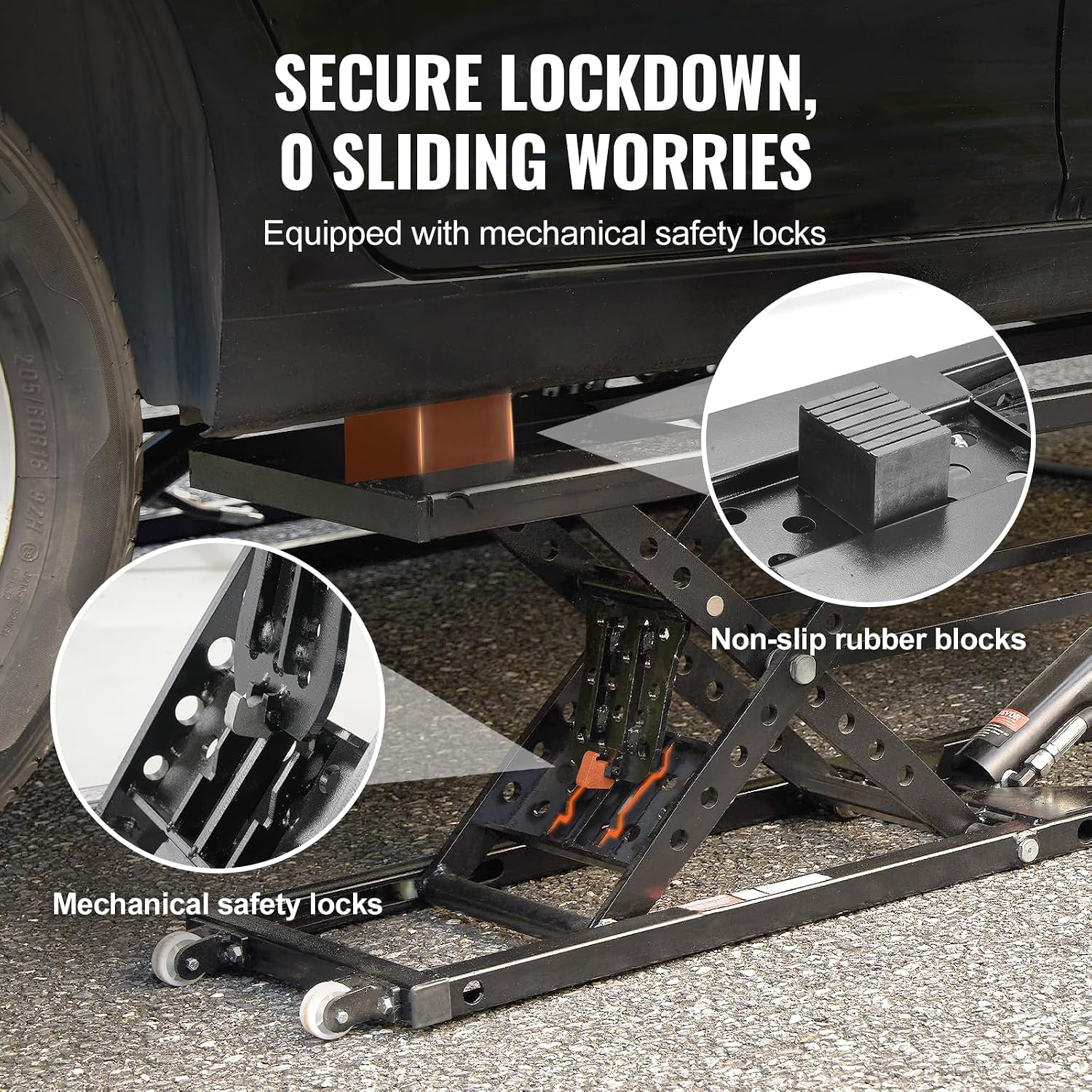 Portable Car Lift - 7,000 LBS Capacity, 26.8" Max. Height, Heavy-Duty Carbon Steel Truck Lift with 120V Power Unit