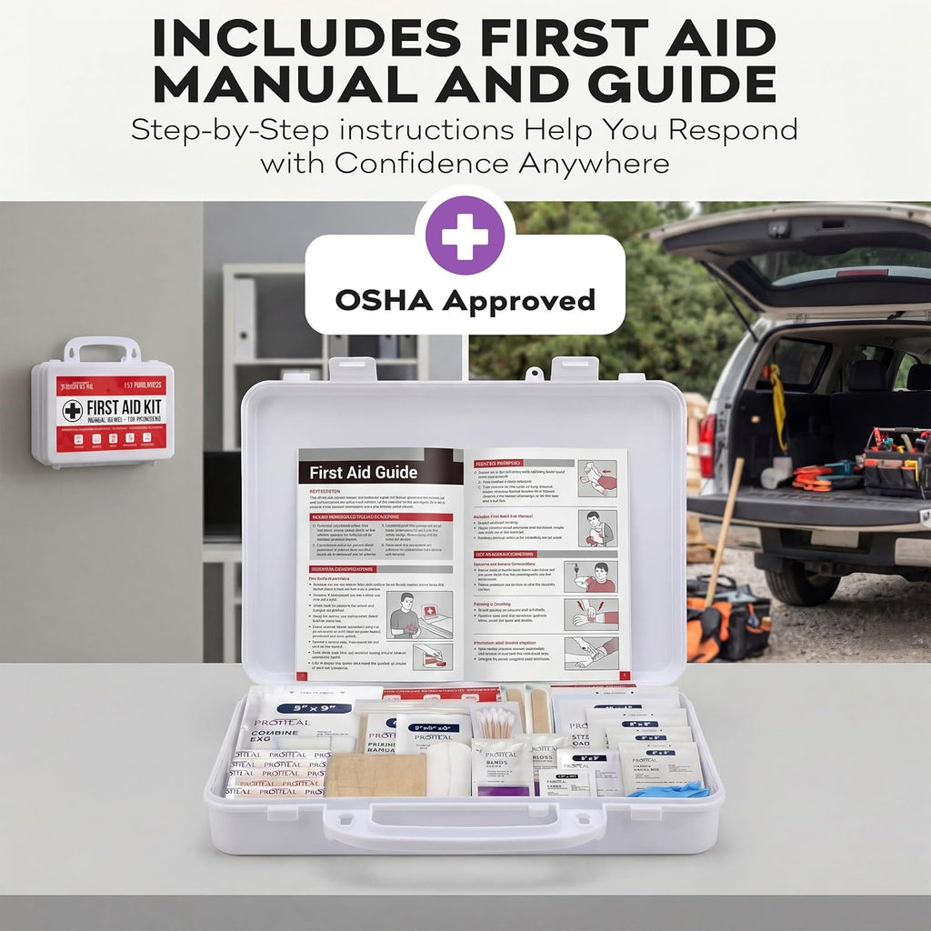 OSHA Compliant First Aid Kit for Car, Home & Business - 10 Person, Type III, ANSI Class A, 111 Pieces Emergency Kit