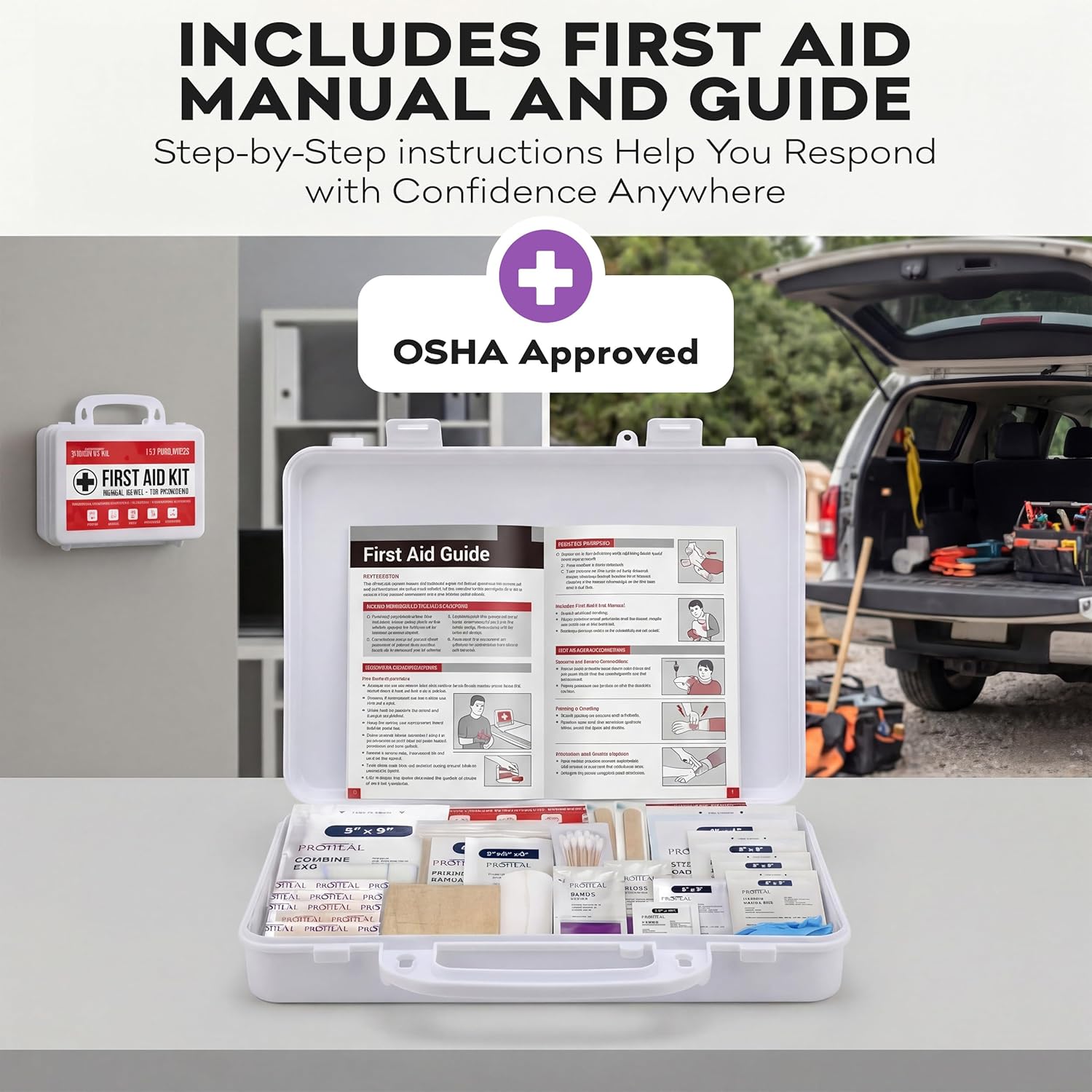 OSHA Compliant First Aid Kit for Car, Home & Business - 10 Person, Type III, ANSI Class A, 111 Pieces Emergency Kit