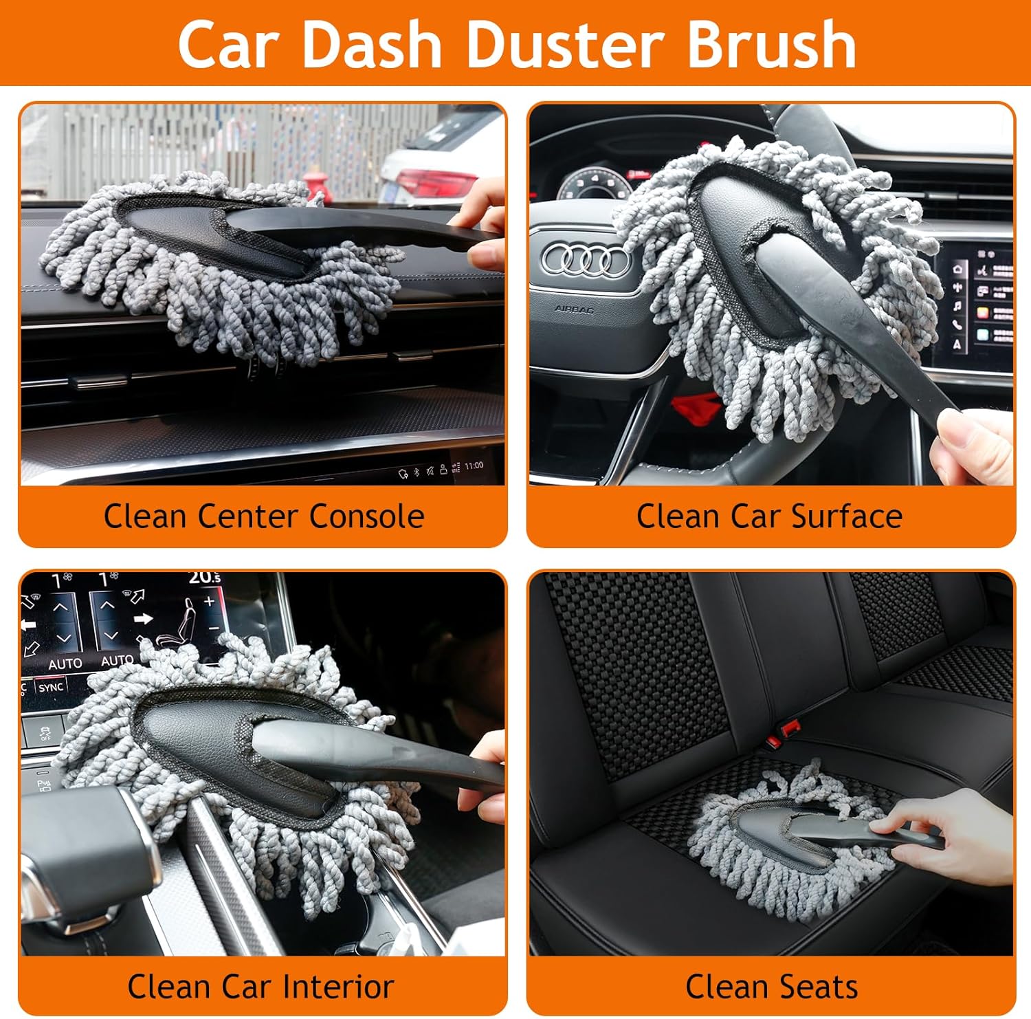 Windshield Cleaner Tool, Car Detailing Kit Interior, Car Cleaning Kit Interior and Exterior Detail Brush, Auto