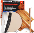 Pizza Stone Set for Oven and Grill – 16 Inch Cordierite Baking Stone, 1800°F Resistant, 6-Piece Kit with Acacia Wood