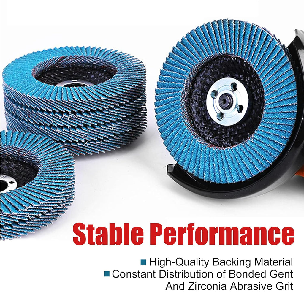 EZARC Zirconia Flap Discs 40/60/80/120 Grit, 4-1/2 x 7/8, Type 29, 20-Pack