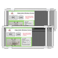 Adjustable Window Screen for Hung Windows, White Expandable Horizontal Sliding Screen, 10" H x 19-36" W with Black