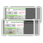 Adjustable Window Screen for Hung Windows, White Expandable Horizontal Sliding Screen, 10" H x 19-36" W with Black