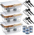 Disposable Chafing Dish Buffet Set, Food Warmers for Parties, 33 Pieces Catering Supplies - Buffet Servers and