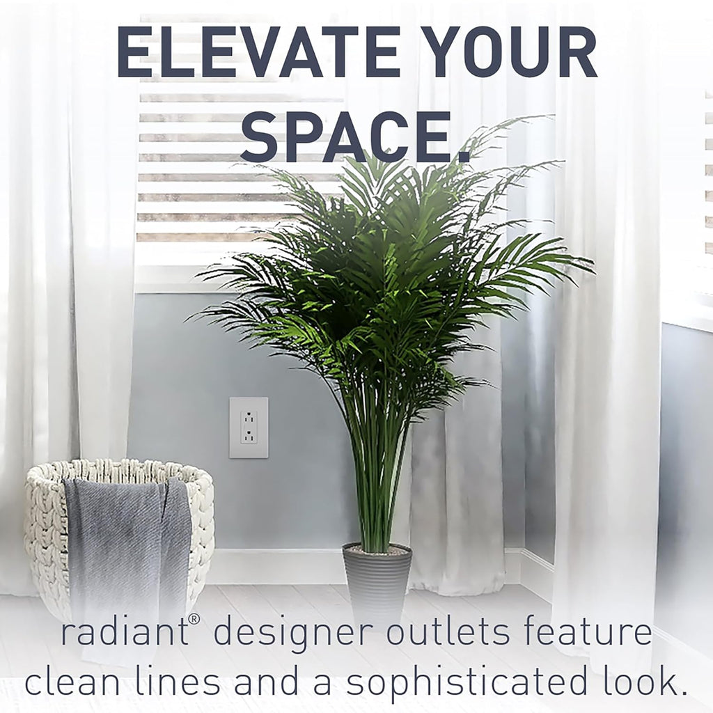 Legrand radiant 15 Amp Decorator Duplex Outlet Gray 1 Pack