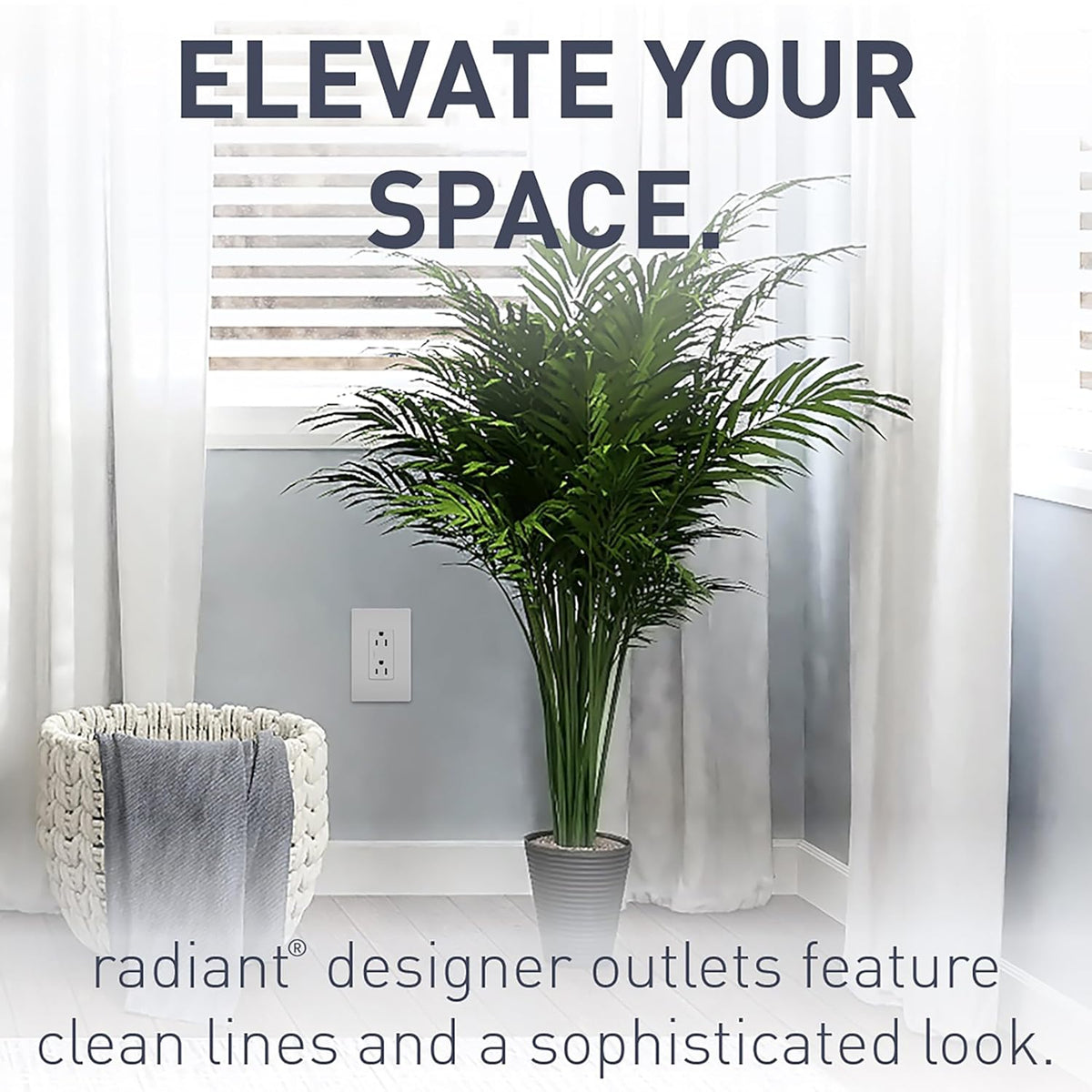 Legrand radiant 15 Amp Decorator Duplex Outlet Gray 1 Pack