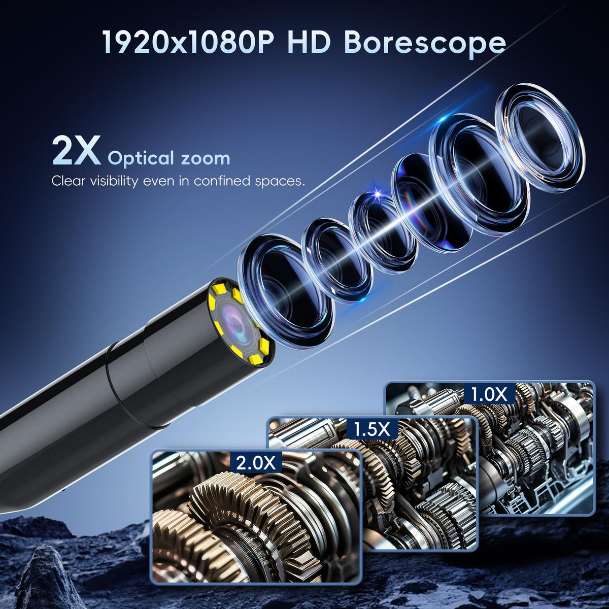 50FT Endoscope Camera with Light-1080P HD Borescope Inspection Camera