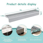 Silicone Sink Edge Protector Splash Guard, 30x4 Inch with Suction Cups & 5°Tilt, Cuttable for Kitchen Bathroom