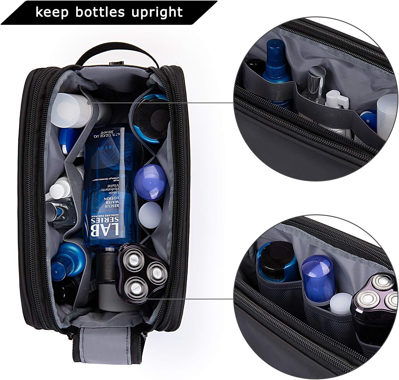 Toiletry Bag for Men, Travel Toiletry Organizer Dopp Kit Water-resistant Shaving Bag for Toiletries Accessories, Door