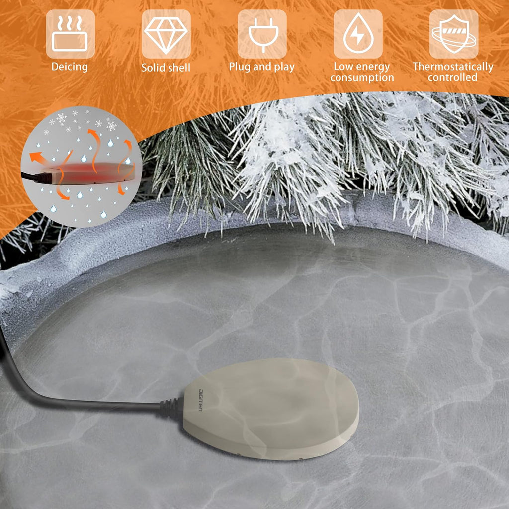 60W Bird Bath Heater, Waterproof Birdbath Deicer for Outdoors, Keep Chicken Waterers from Freezing, Fit in All Kind
