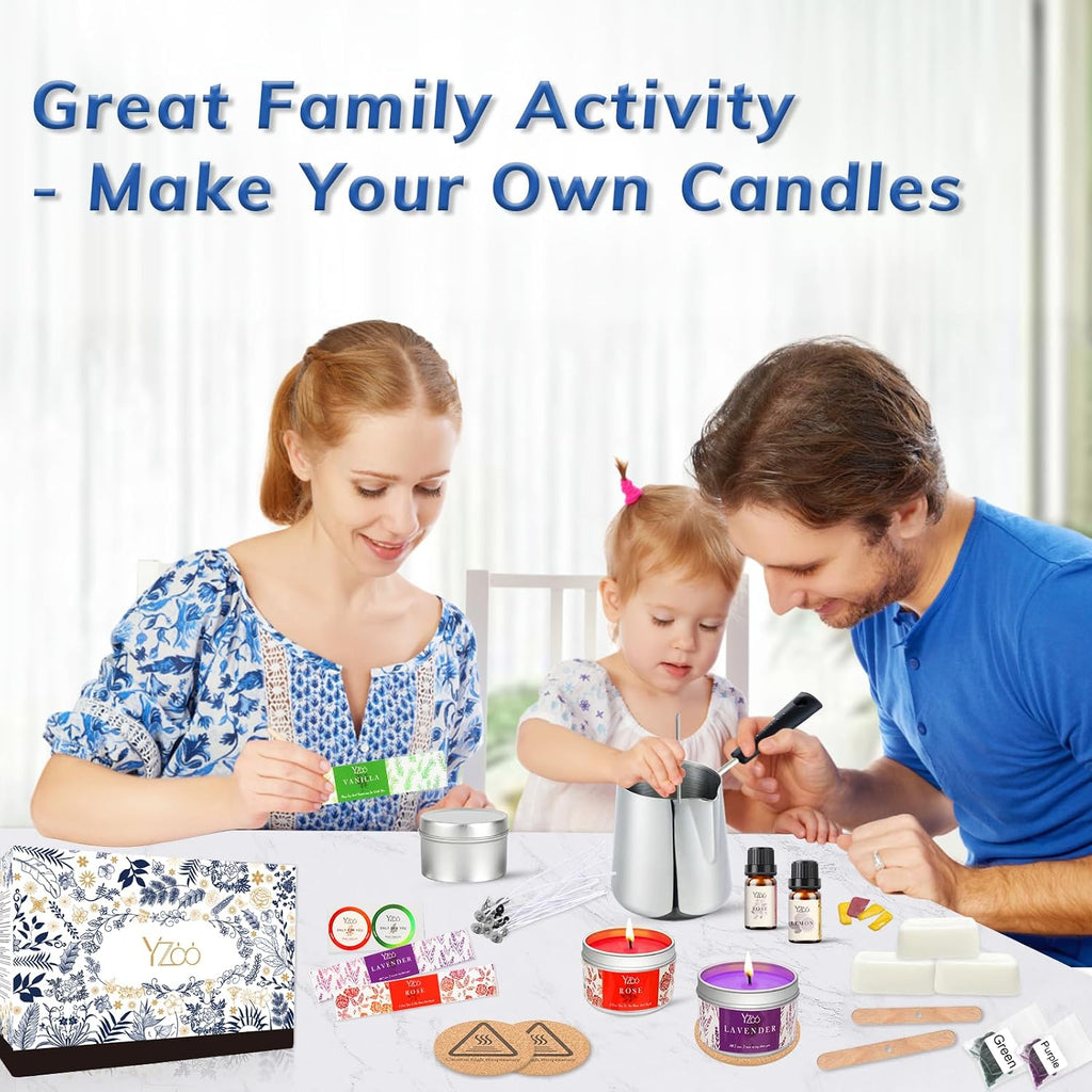 Complete Candle Making Kits for Adults Beginners, DIY Candle Making Supplies Include Soy Wax,Wax