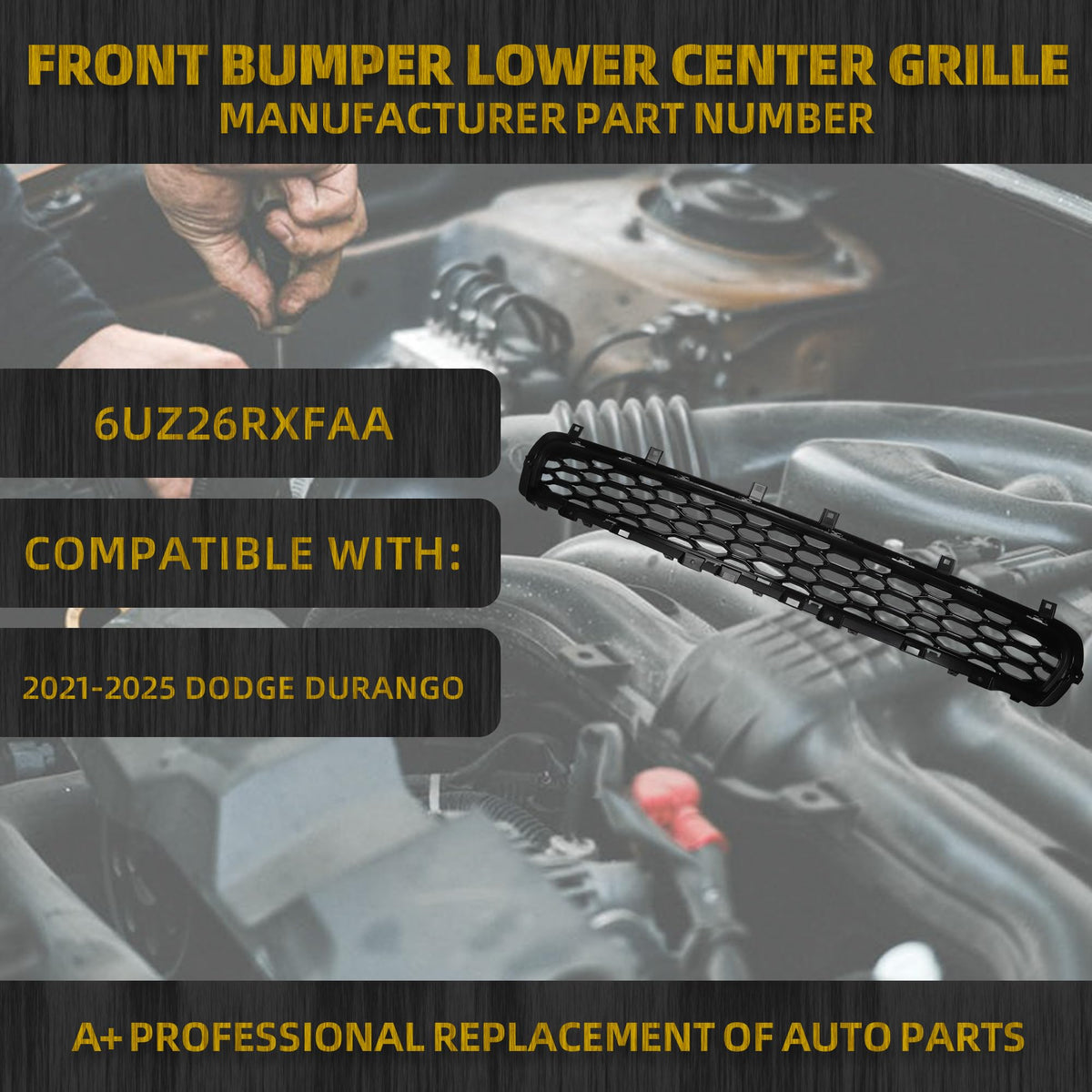 Dasbecan 6UZ26RXFAA Front Lower Grille Compatible with 21-25 Dodge Durango