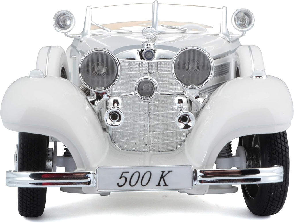 1936 Mercedes Benz 500 K Special Roadster White 1/18 Diecast Model Car by Maisto