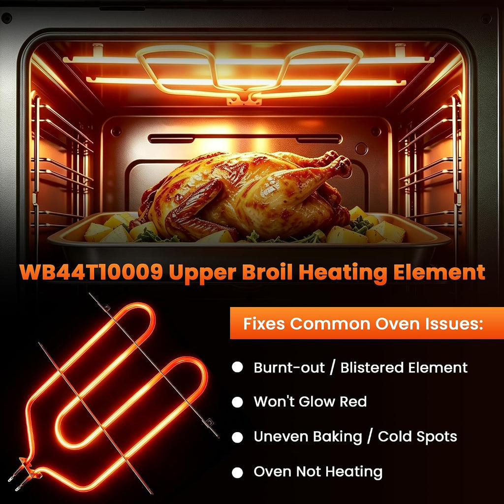 WB44T10009 Oven Broil Element 240V 3410W Compatible witn Hotpoint GE Range, Top Broiler Heating Element Replace 770548 AP2030995 EAP249284 PS249284 AGE23550 PD00001196 045902595315 by Fetechmate