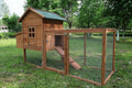 80" Chicken Coop with Run, Predator-Proof Wooden Hen House for 2-4 Chickens, Waterproof Outdoor Poultry Cage with