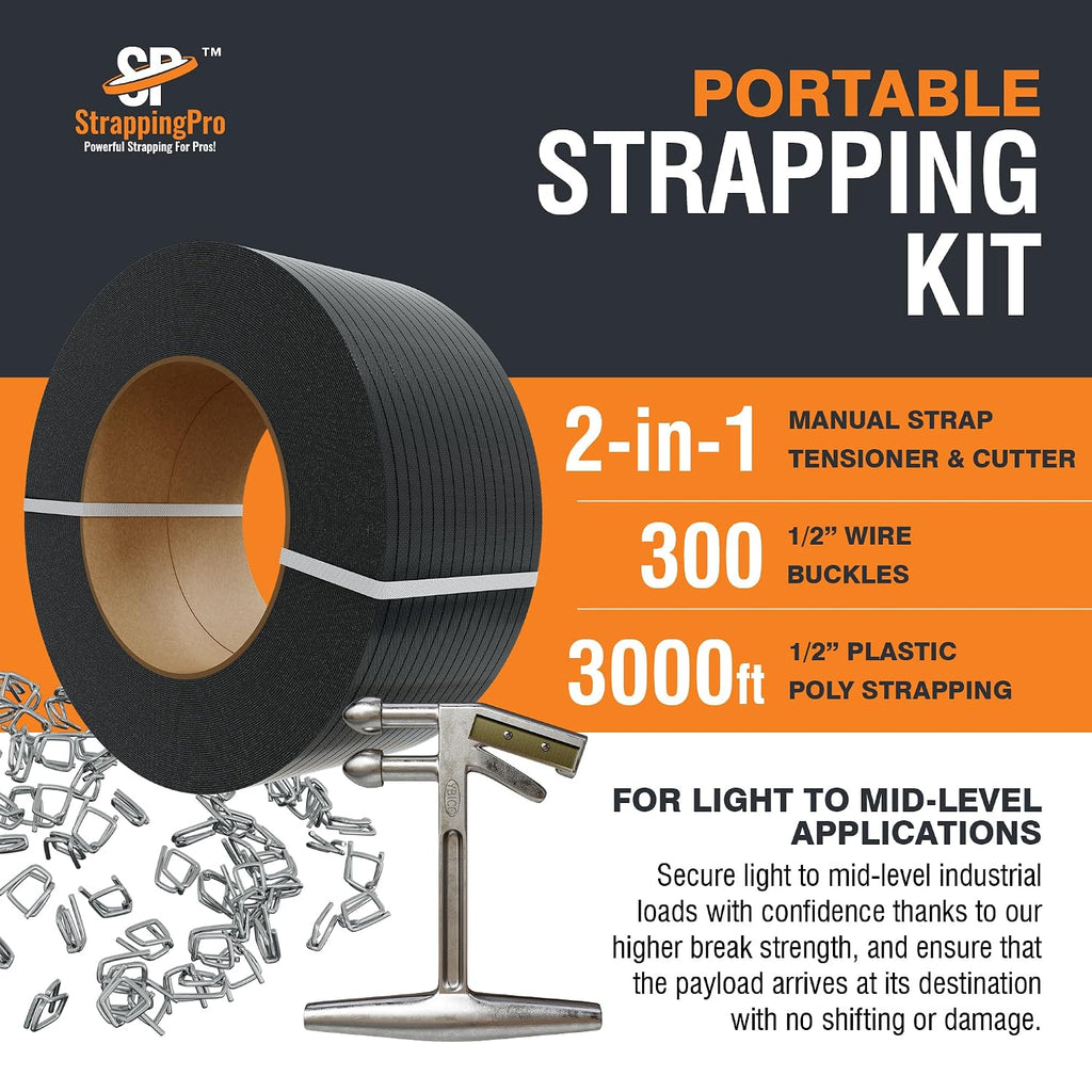 Portable Strapping Kit 1/2" Poly 3000ft Tool Set