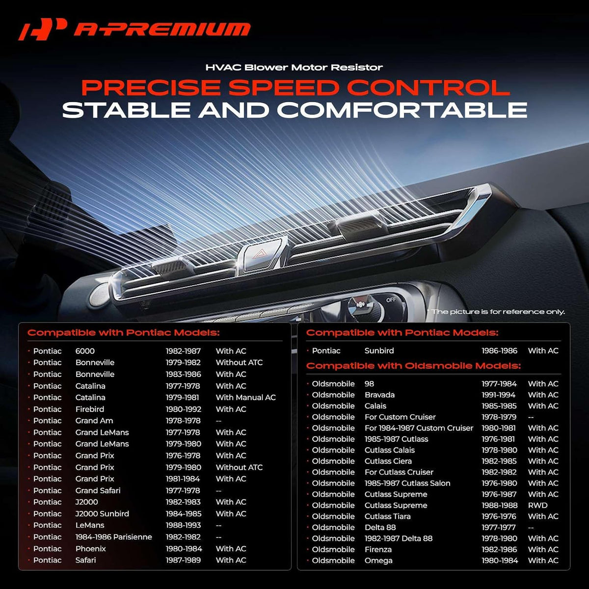 A-Premium Front HVAC Blower Motor Resistor with 4 Pins Connector