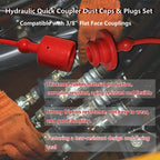 Ojeemii 3/8" Hydraulic Fitting Caps and Plugs 8PCS Hydraulic Dust Caps