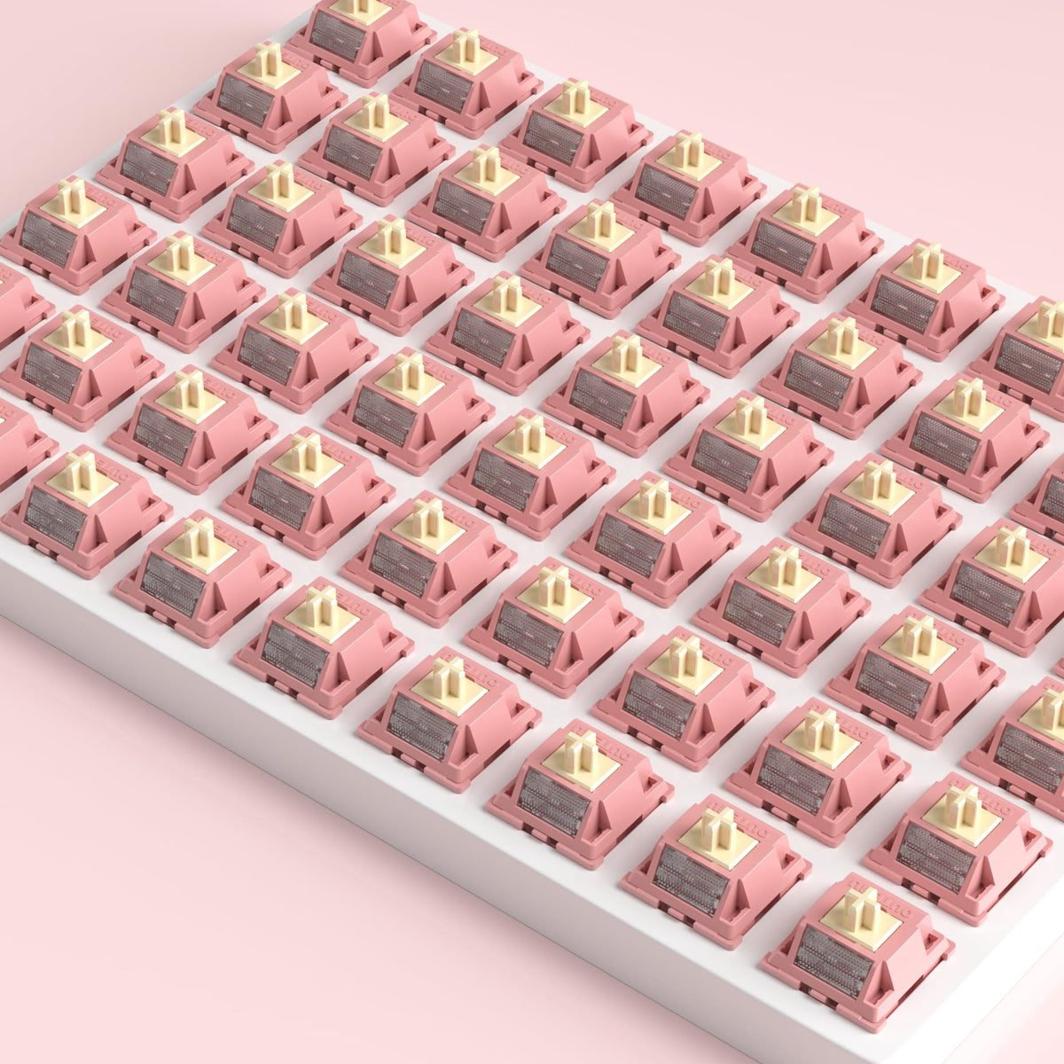 Outemu (Gaote) Red Bean Creamy Linear Pre-Lubricated Keyboard Switches with Diffuser for MX Mechanical Keyboards (90PCS)