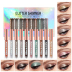 10 Colors Liquid Glitter Eyeshadow Set, Waterproof Long Lasting Shimmer