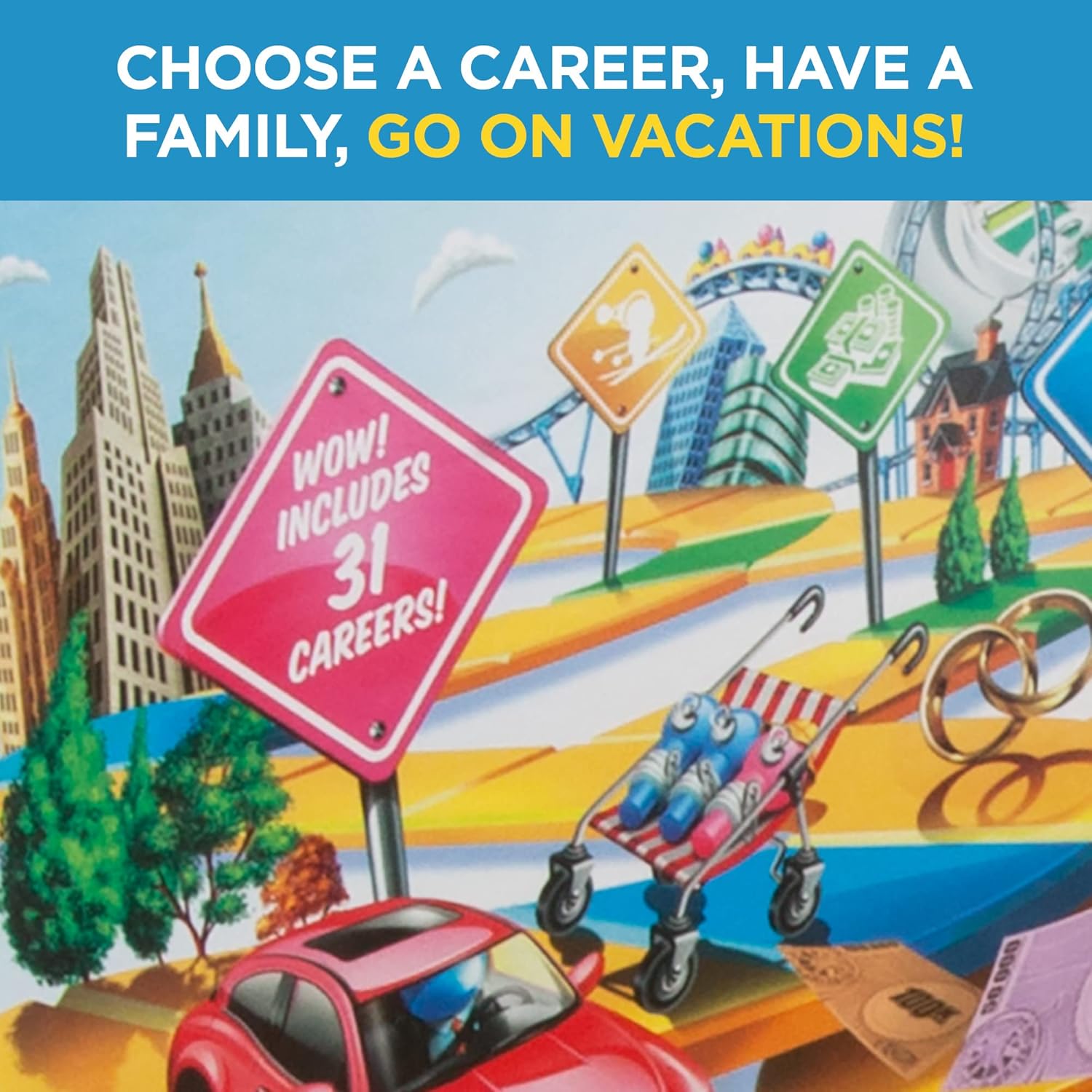 Hasbro Gaming The Game of Life Board Game, Family Games for Kids Ages 8+, Includes 31 Careers, Family Board Games for