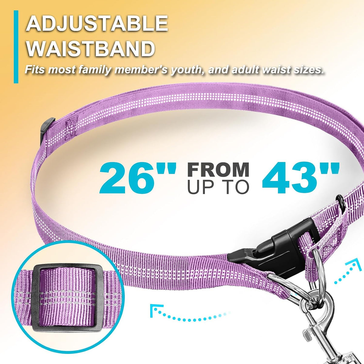 Hands Free Dog Leash,Adjustable Waist Leash for Dog,4.2-6.7 Feet