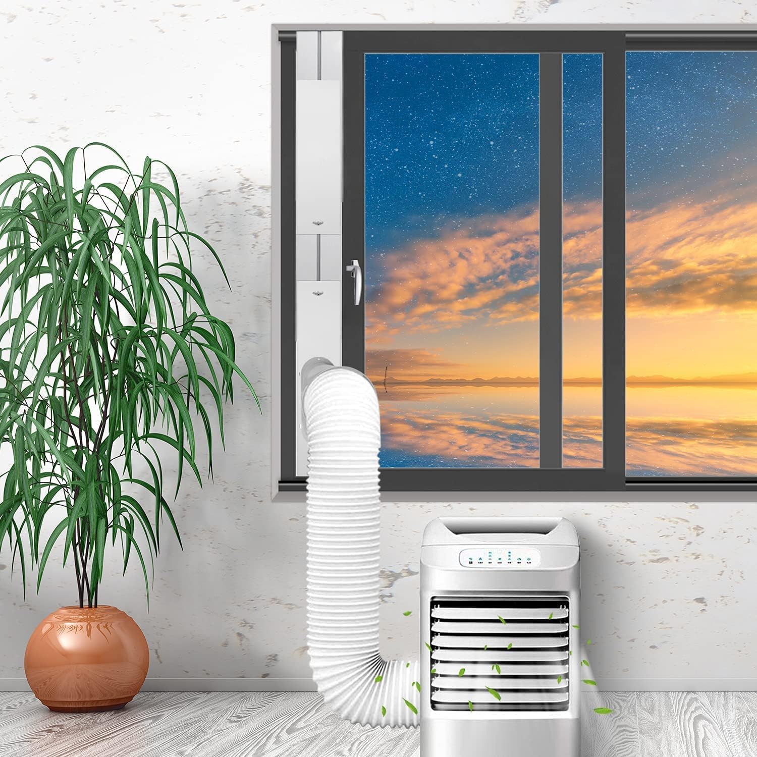Portable Air Conditioner Kit with Hose, Adjustable Window Seal with 5.9 Inch Diameter 59" Length Hose for