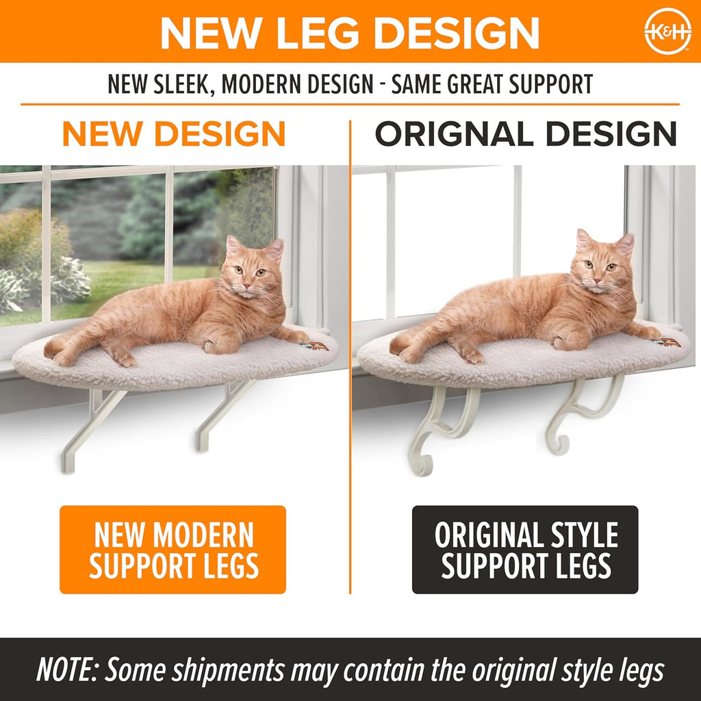 K&H Cat Window Perch Kitty Sill - Cat Window Hammock Bed with Strong Support Holds 40 lbs, Cushioned Windowsill Bed