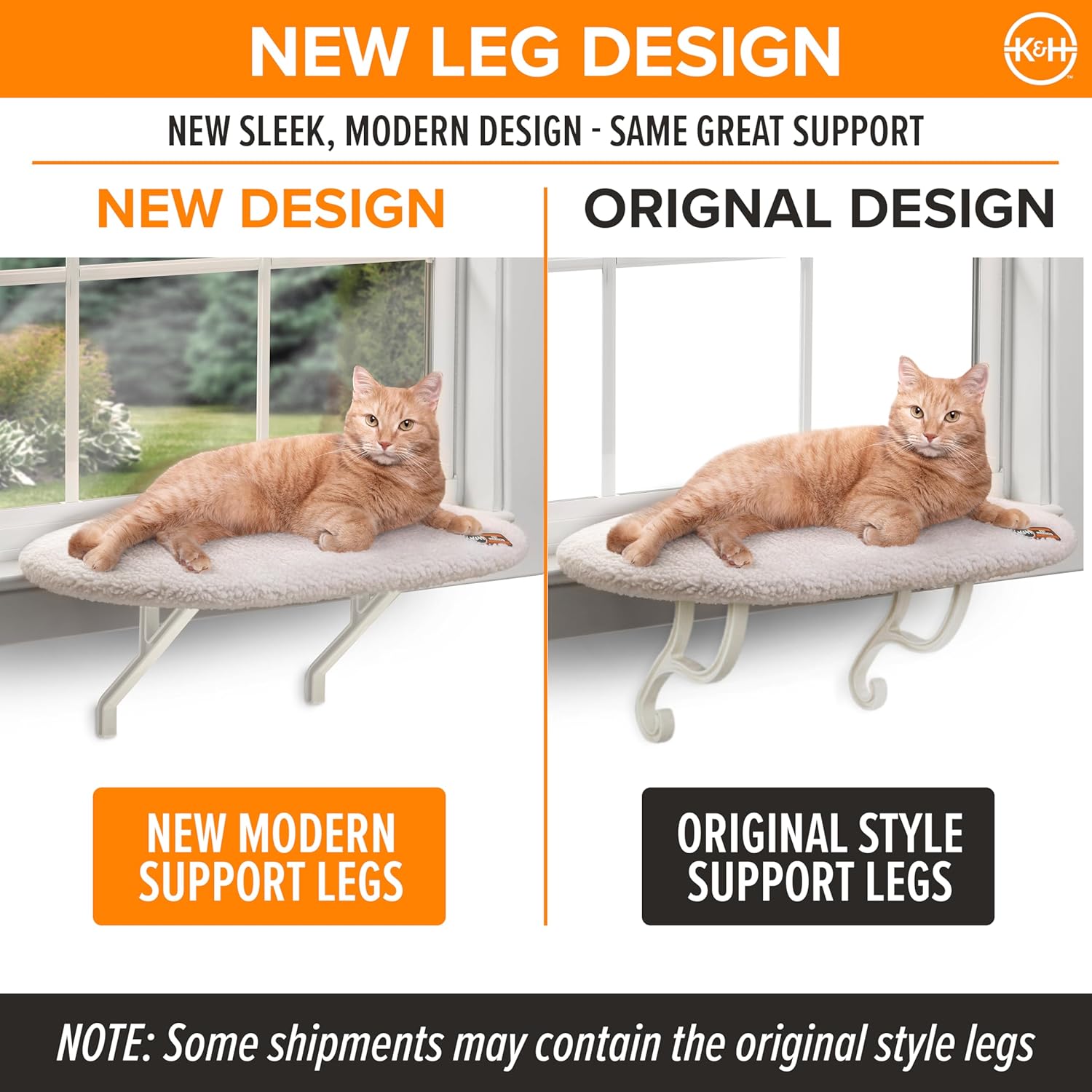 K&H Cat Window Perch Kitty Sill - Cat Window Hammock Bed with Strong Support Holds 40 lbs, Cushioned Windowsill Bed