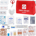 Small First Aid Kit, 150 Piece with Foil Blanket & Scissors, Mini First Aid Bag for Emergency, Home, Camping, Travel