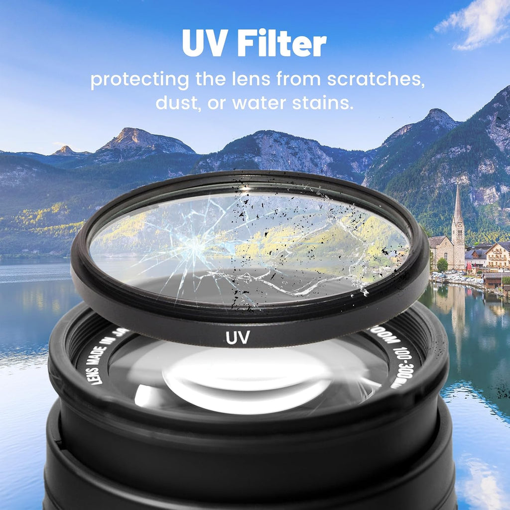 67mm Camera Lens Filter Kit with Storage Pouch, HD Optical Glass Multi-Layer Coating UV/CPL/ND8 Screw On Polarizing