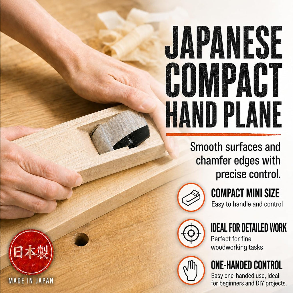 Japanese Hand Plane 42mm, Woodworking Block Plane 5.9" x 2.1" | KANNA Small Manual Wood Planer Hand Tool for