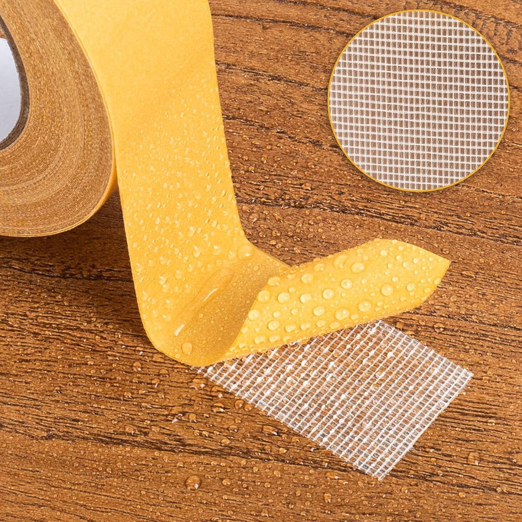 Double Sided Tape, 1.18 Inch x 66 Feet Fabric Tape, Mesh Double Stick Adhesive Tape for Clothes, Resistente Clear