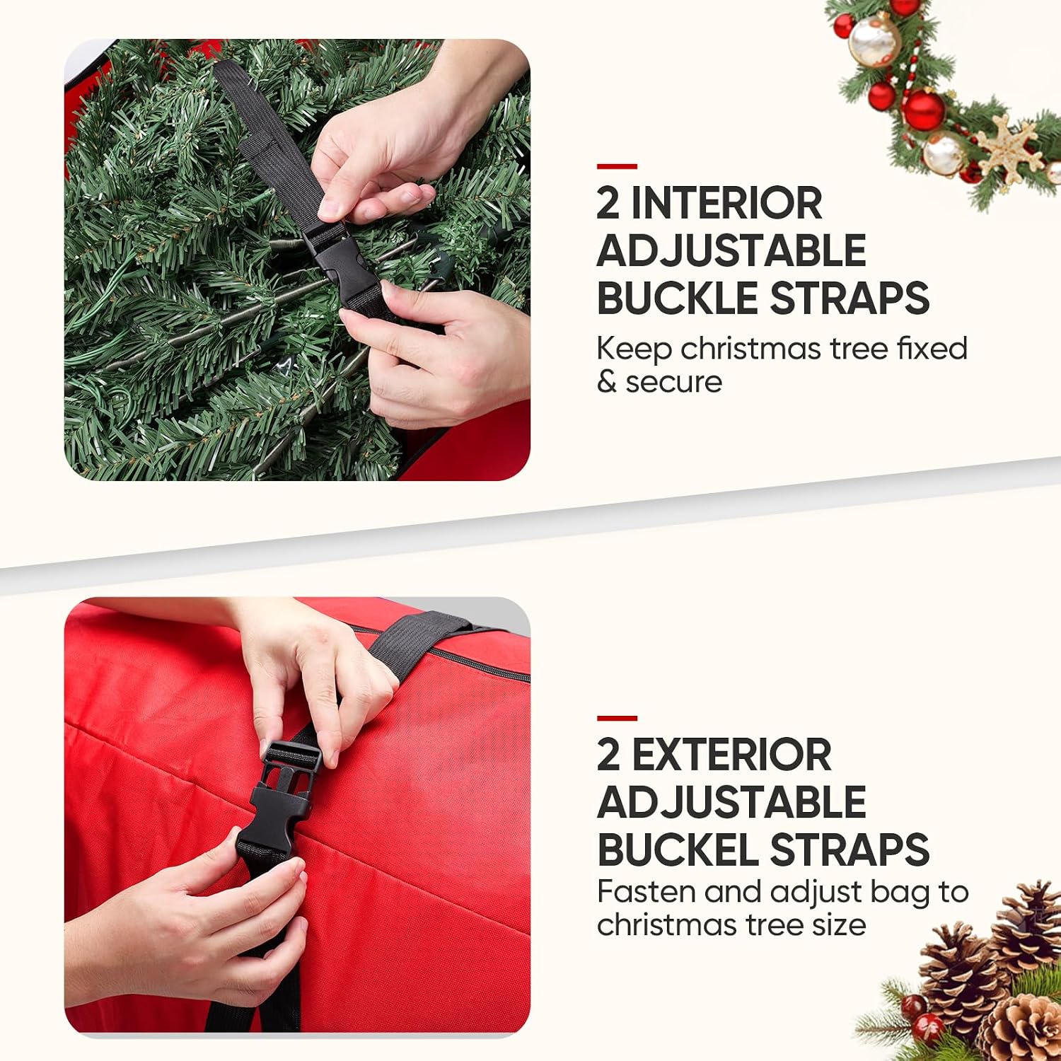 7.5 ft Rolling Christmas Tree Storage Bag, 2 Swivel Wheels for Easy Moving, Heavy Duty 600D Oxford Fabric Extra Large