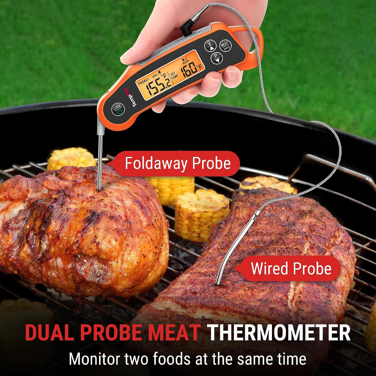 TempSwift 2 Probes Meat Thermometer Digital with 2 Display Channels