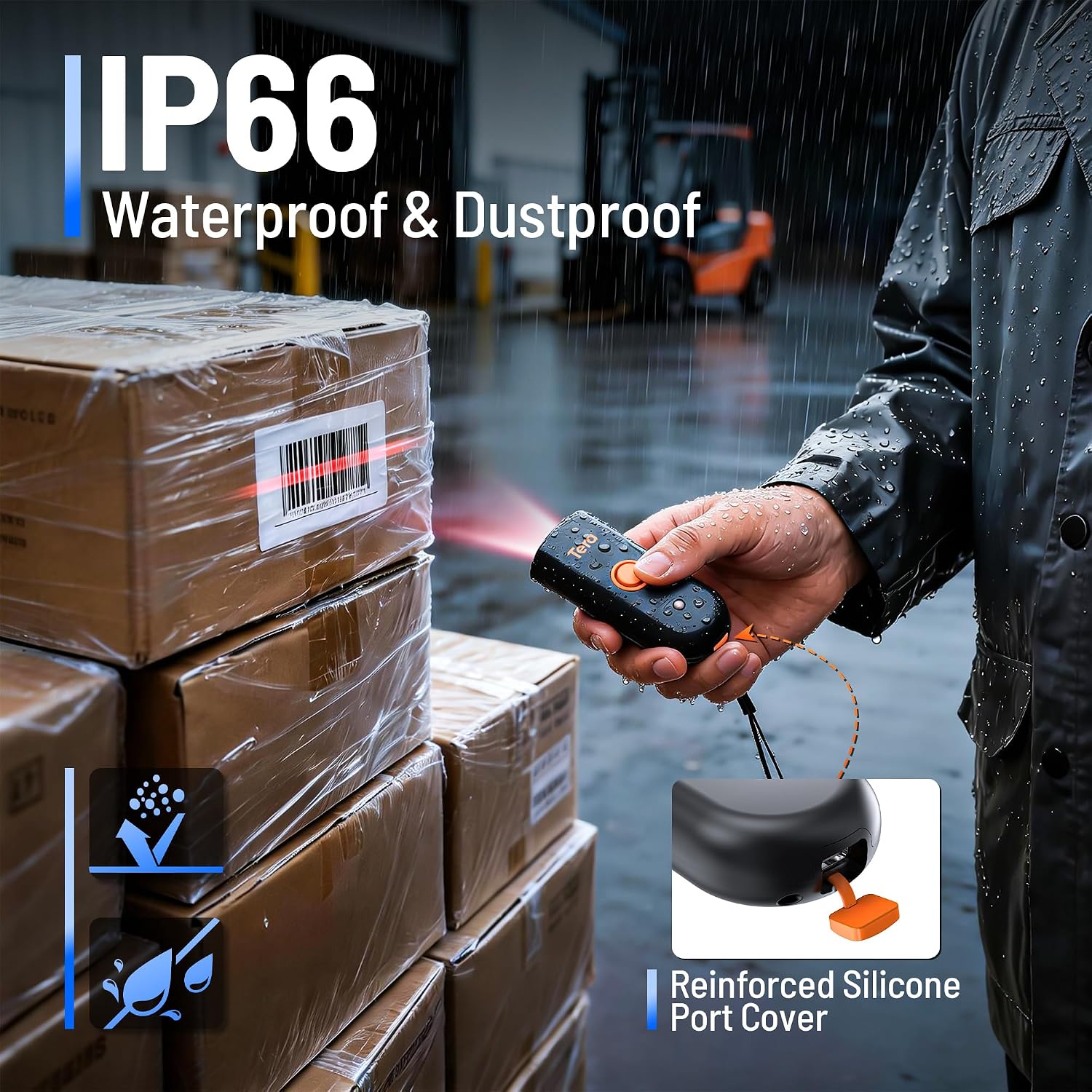 Barcode Scanner 2D Portable Wireless: BT 2.4G USB Pocket Reader, 1200 | IP66, 1.4oz Mini Size, 640*480 CMOS Rolling