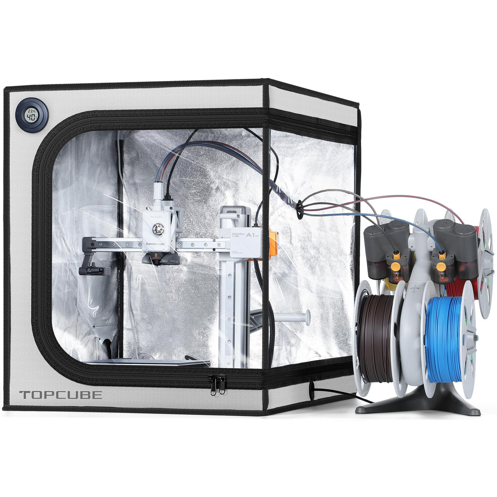 3D Printer Enclosure for Bambu Lab A1 Mini with LED Light Grey