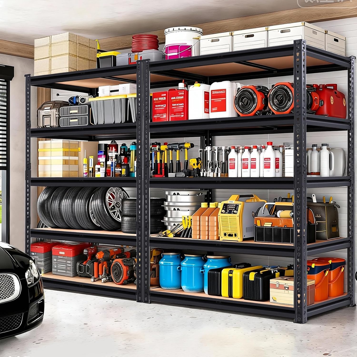 72" H Storage Shelves,Storage Shelves Heavy Duty,2400LBS Metal Shelving Units,Adjustable Garage Shelving Heavy Duty