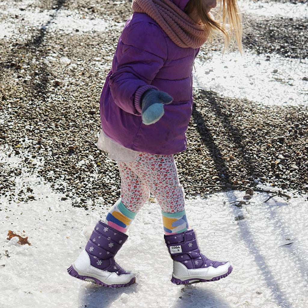 Girls Boys Snow Boots Winter Outdoor Waterproof Slip Resistant Cold Weather Shoes (Toddler/Little Kid/Big Kid)