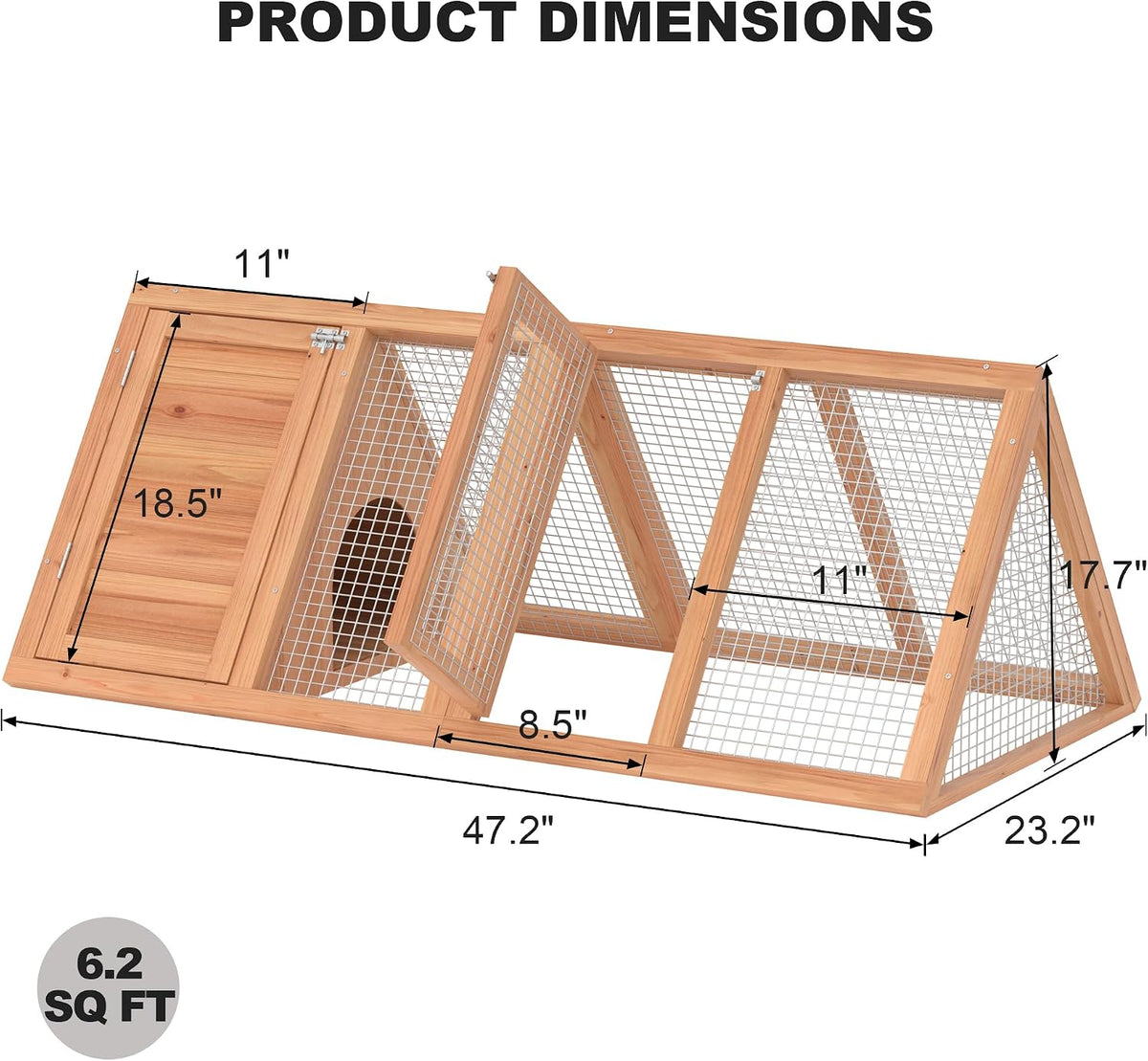 Small Chicken Coop, Wooden Rabbit Hutch Outdoor(Natural Wood)
