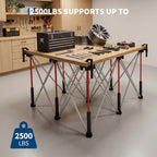 36" Tall Portable Folding Workbench 4x4 ft, 3500lbs Capacity