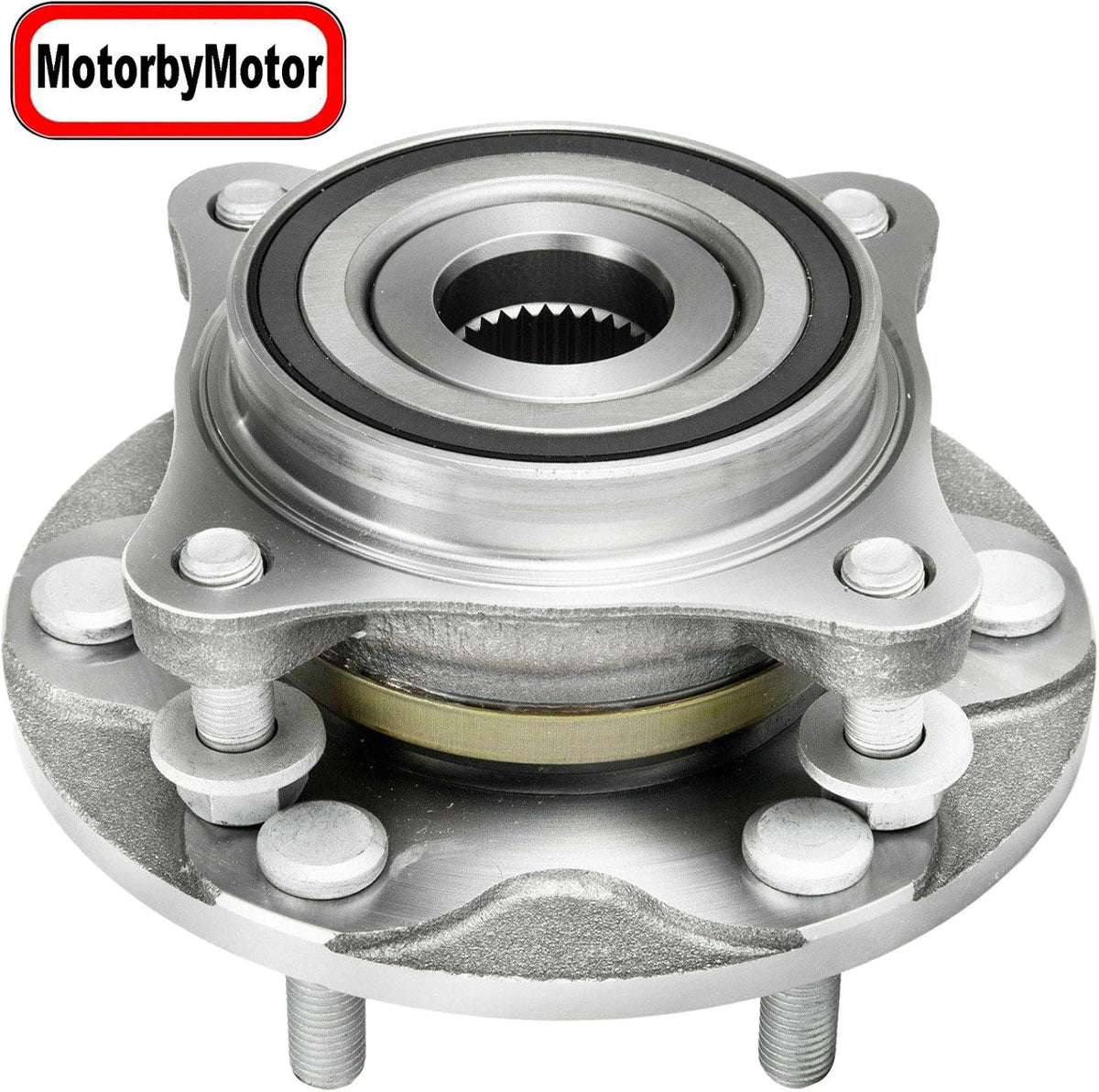 MotorbyMotor 950-001 Front Wheel Bearing and Hub Assembly 4WD with 6 Lugs fits for Toyota Tacoma 4Runner FJ Cruiser, Lexus GX460 GX470 Wheel Hub Bearing Assembly 515040