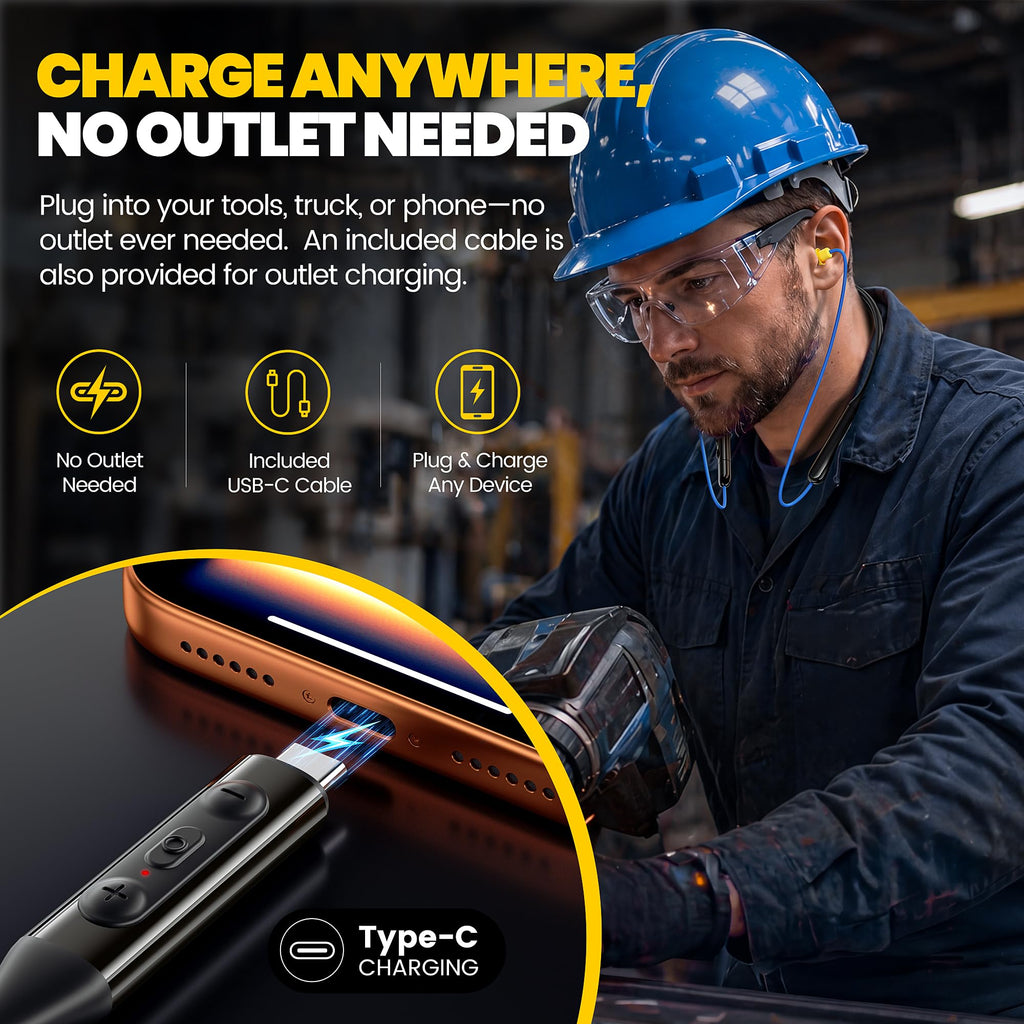 Next-Gen Bluetooth 6.0 Earplug Headphones for Work, 30dB Hearing Protection