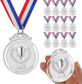 12 Pieces Gold Medal with Neck Ribbons, Kids Reward Medal, Winner Medals Gold Prizes for Sports, Competitions, Party